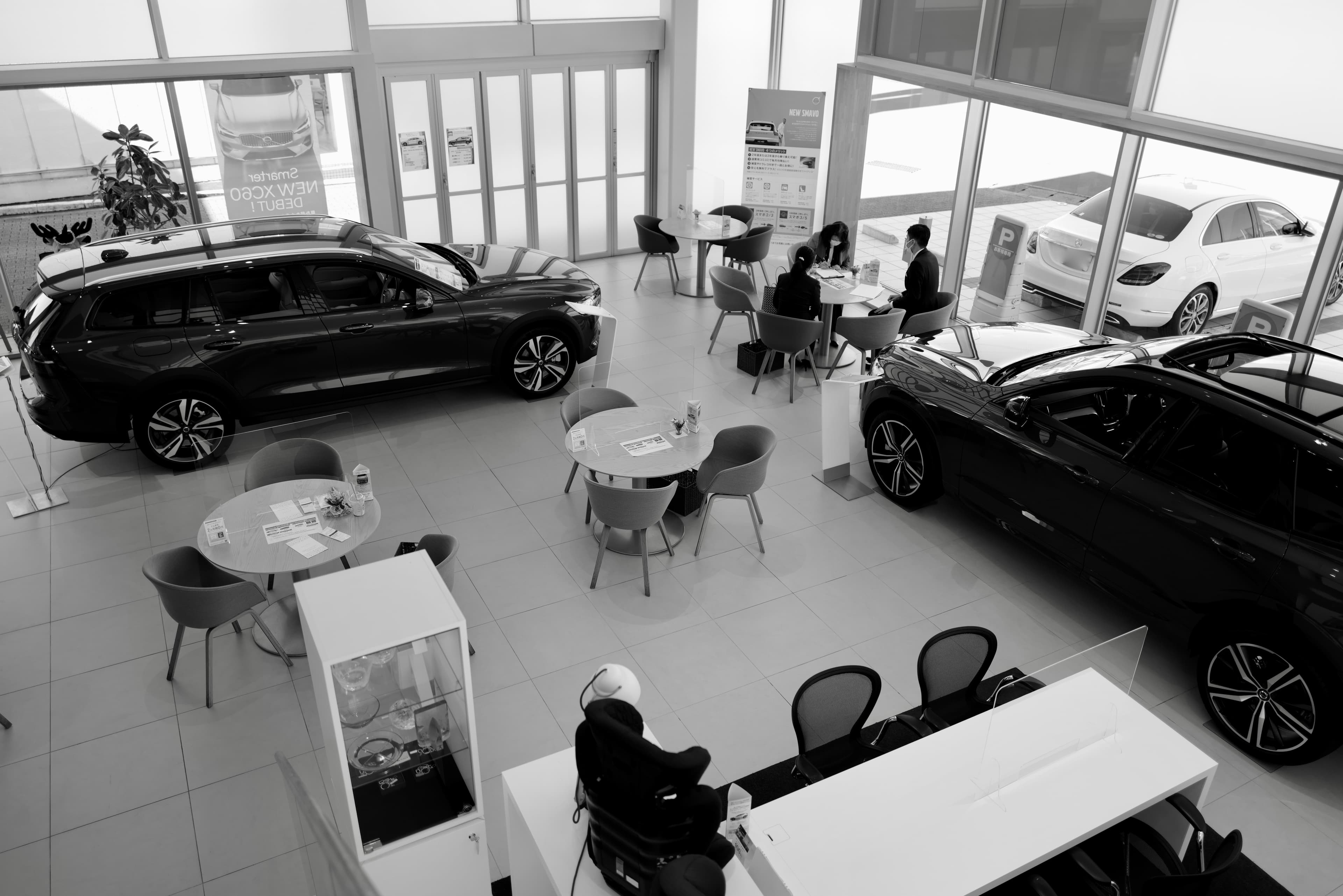 Car dealership showroom floor